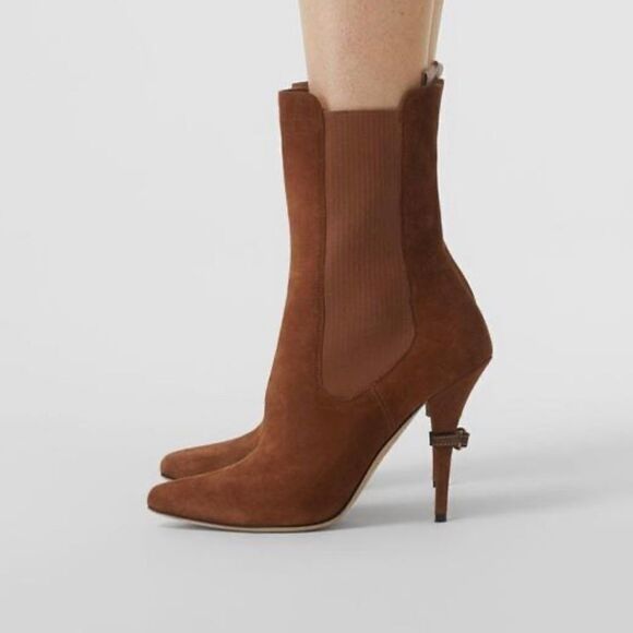 Burberry Kenley D-ring Suede & Textile Boots size 39 - Picture 2 of 12